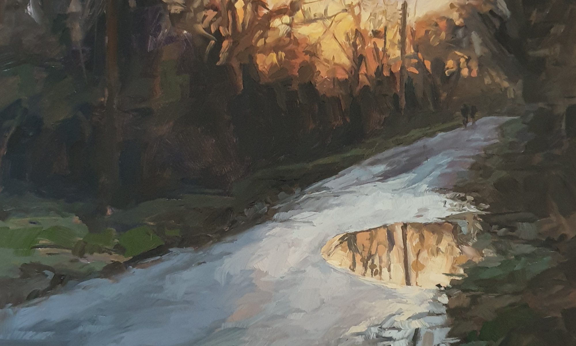 Hampshire Lane is an original oil painting by award winning Hampshire artist Paula Mitchell ARSMA