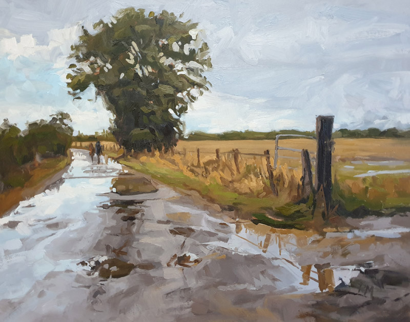 Sunshine after the rain is an original oil painting by award winning Hampshire artist Paula Mitchell