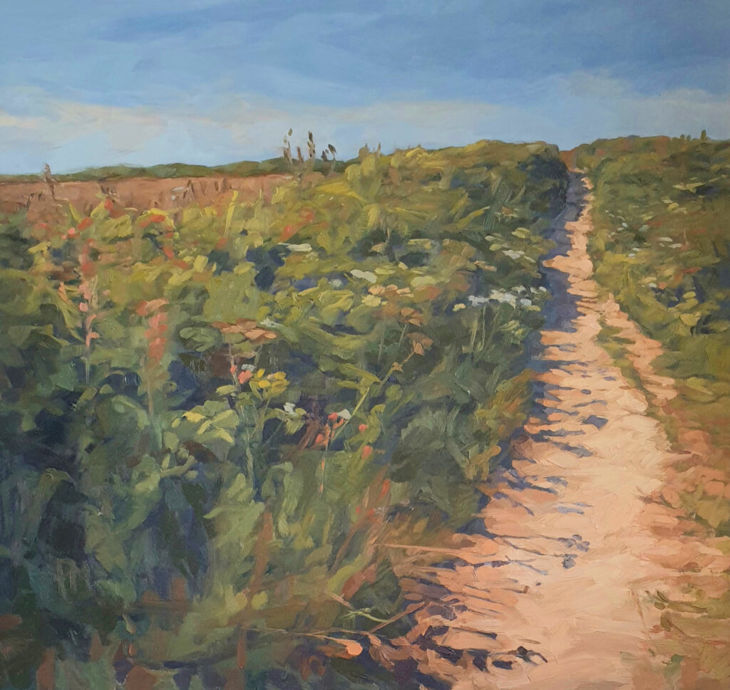 Back from the Beach is an original oil painting by award winning Hampshire artist Paula Mitchell