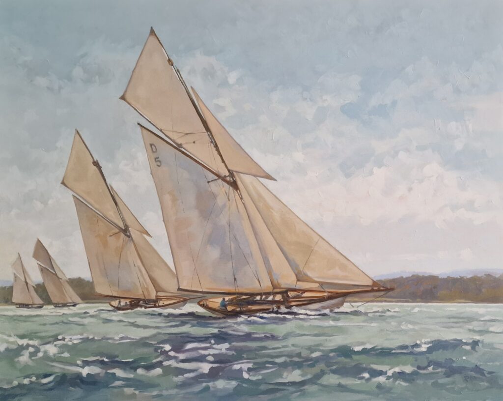 Racing Line is an original oil painting by award winning Hampshire artist Paula Mitchell ARSMA