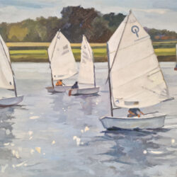 Learning the Ropes is a limited edition print from an original oil painting by artist Paula Mitchell ARSMA